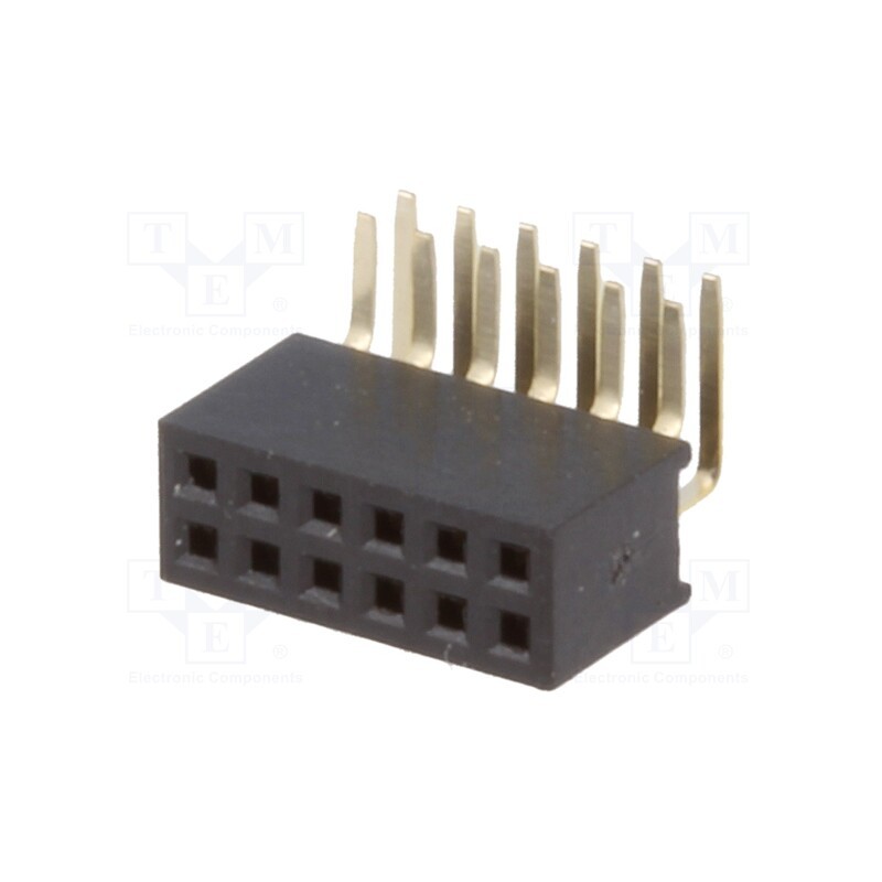 1 pcs x CONNFLY - DS1065-14-2*6S8BR - Socket, pin strips, female, PIN: 12, angled 90°, 1.27mm, THT, 2x6