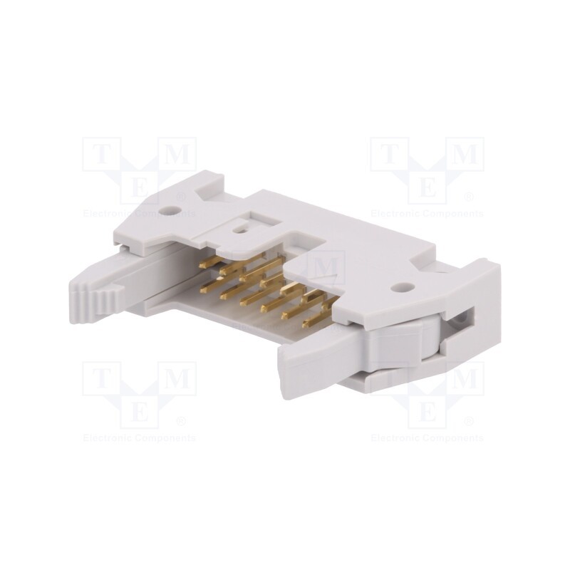1 pcs x Amphenol Communications Solutions - 71918-114LF - Socket, IDC, male, PIN: 14, straight, with ejector, THT, 2.54mm, grey