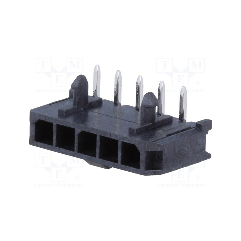 1 pcs x MOLEX - 436500500 - Socket, wire-board, male, Micro-Fit 3.0, 3mm, PIN: 5, THT, 5A, tinned