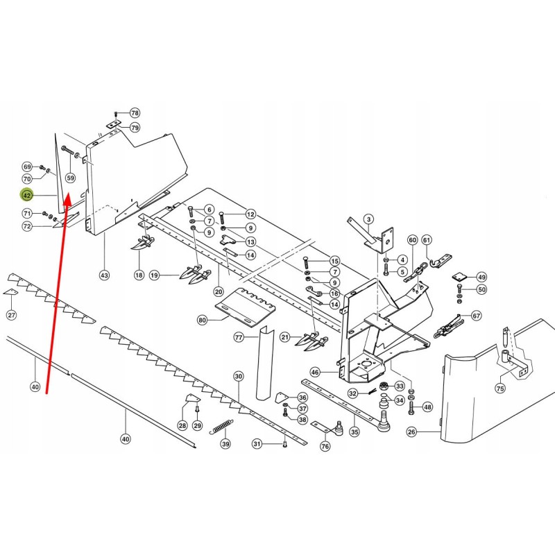 768288 0 right metal cover of the header
