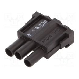 1 pcs x AMPHENOL - C146B03801E8 - Connector: HDC, module, female, C146,heavy|mate M, PIN: 3, 1kV