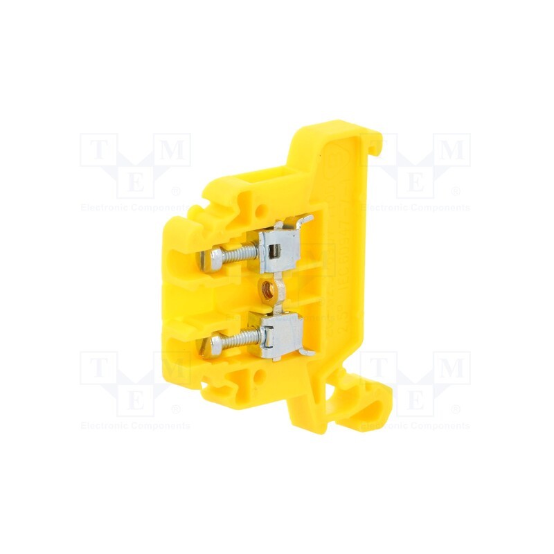 1 pcs x POKu00d3J - A11-8101 - Splice terminal: rail, 0.5÷2.5mm2, ways: 1, terminals: 2, yellow