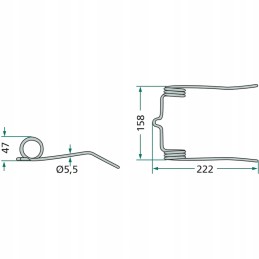 Reel finger 222 mm fi 5 5 mm 80433415