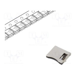 1 pcs x ATTEND - 112I-TA01 - Connector: for cards, microSD, push-pull, SMT, gold-plated