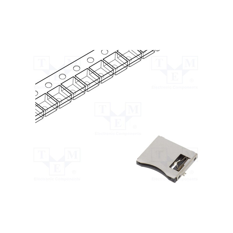 1 pcs x ATTEND - 112I-TA01 - Connector: for cards, microSD, push-pull, SMT, gold-plated