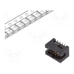 1 pcs x Amphenol Communications Solutions - 20021221-00008C4LF - Socket, IDC, Minitek127®, male, PIN: 8, vertical, 1.27mm, SMT, 