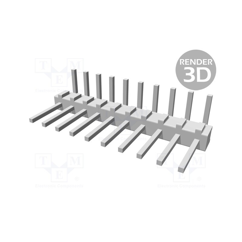 1 pcs x TE Connectivity - 1-826631-0 - Pin header, pin strips, AMPMODU MOD II, male, PIN: 10, angled 90°