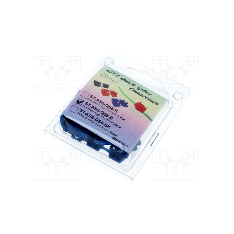 1 set x NINIGI - ST-ASS-QS6-B - Quick splice, IDC, 0.75÷2.5mm2, for cable, blue, Variant: splitter