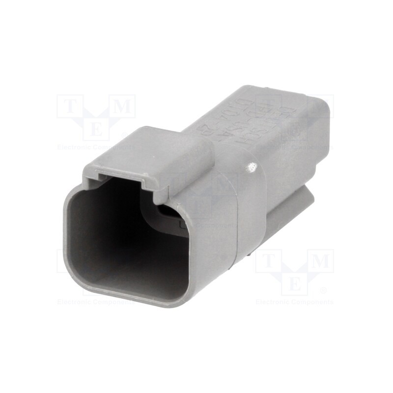 1 pcs x DEUTSCH - DT04-2P - Connector: wire-wire, DT, male, plug, for cable, PIN: 2, grey, IP68
