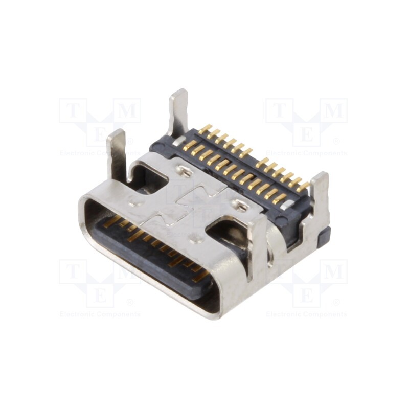 1 pcs x Global Connector Technology (GCT) - USB4081-03-A - Socket, USB C, SMT, PIN: 24, horizontal, top board mount, USB 3.2