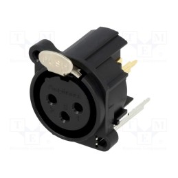 1 pcs x AMPHENOL - AC3FAV2-AU-PRE - Socket, XLR, female, PIN: 3, straight, with push button, screw, THT