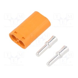 1 pcs x AMASS - LCB40-M - Plug, DC supply, LC, male, PIN: 2, for cable, soldering, orange, 30A