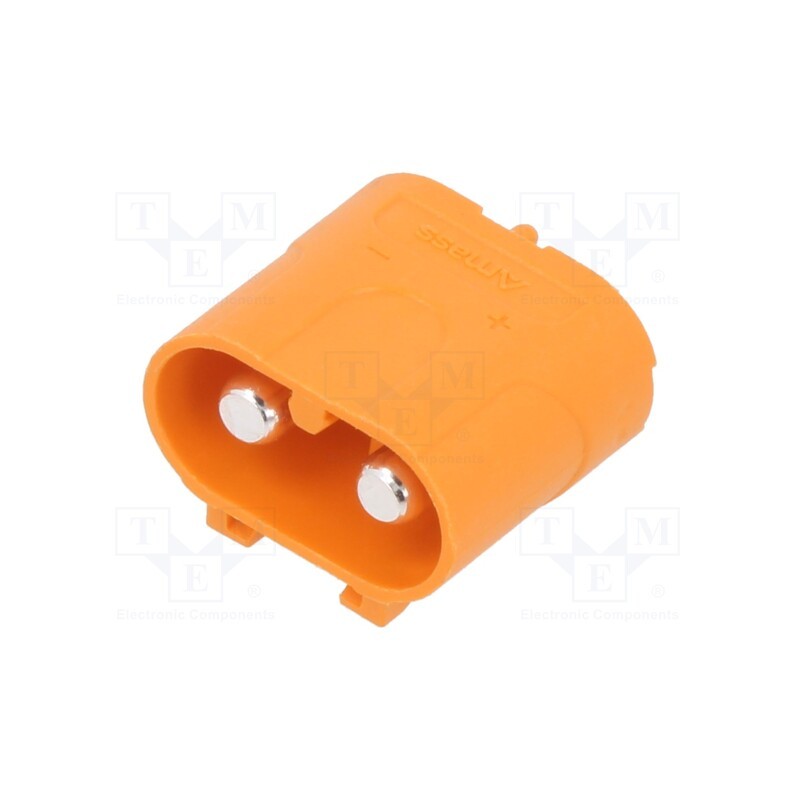 1 pcs x AMASS - LCB40PB-M - Socket, DC supply, LC, male, PIN: 2, on PCBs, THT, orange, 30A, 1kV