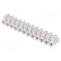 1 pcs x ELECTRO TERMINAL - 88166866 - Terminal block, screw terminal, 1÷4mm2, 450V, ways: 12, white