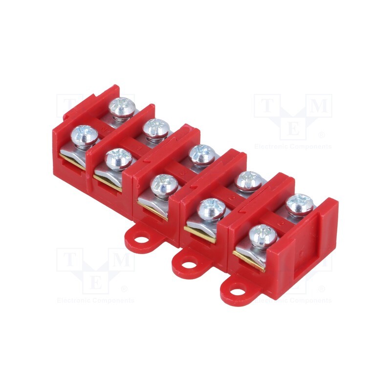 1 pcs x PAWBOL - E.4003R - Terminal block, screw terminal, 1.5÷4mm2, 380V, ways: 5, red