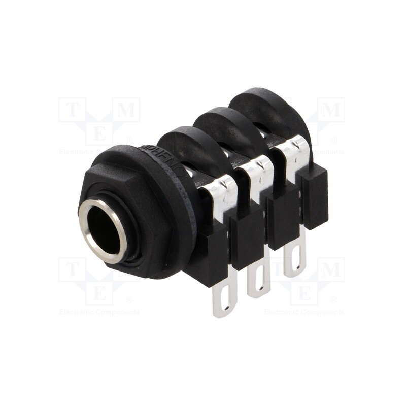 1 pcs x AMPHENOL - ACJS-PHS - Socket, Jack 6,3mm, female, stereo,with double switch, ways: 3