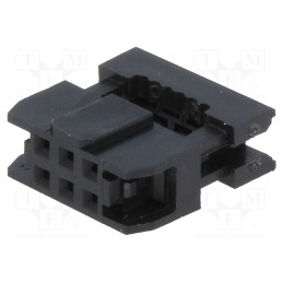 1 pcs x Amphenol Communications Solutions - T826106A200CEU - Plug, IDC, female, PIN: 6, without strain relief, IDC, 1mm, black