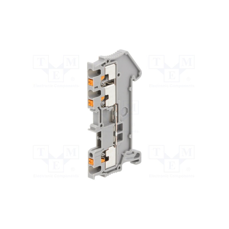 1 pcs x PHOENIX CONTACT - 3208155 - Splice terminal: rail, 0.14÷1.5mm2, ways: 1, terminals: 3, grey