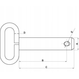 Pin with handle 22x162 mm