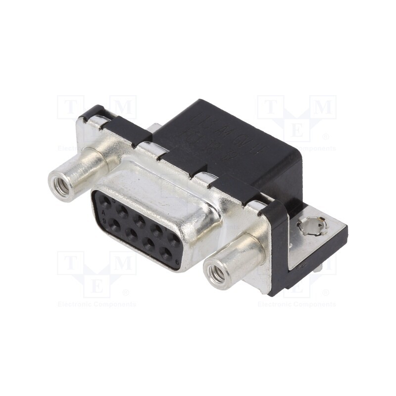 1 pcs x Amphenol Communications Solutions - LD09S13A4GV00LF - D-Sub, PIN: 9, socket, female, on PCBs,PCB snap, angled 90°, THT