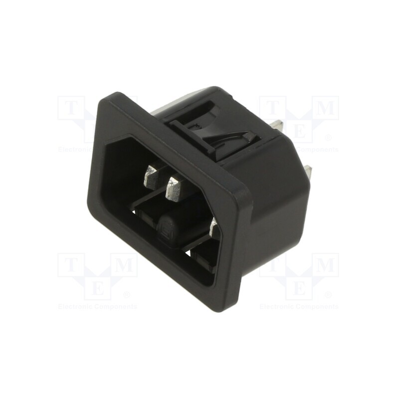 1 pcs x SCHURTER - 6110.411 - Connector: AC supply, socket, male, 10A, 250VAC, IEC 60320, C16