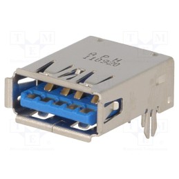 1 pcs x Amphenol Communications Solutions - GSB311A31CEU - Socket, USB A, on PCBs,PCB snap, THT, angled 90°, inverse, USB 3.0