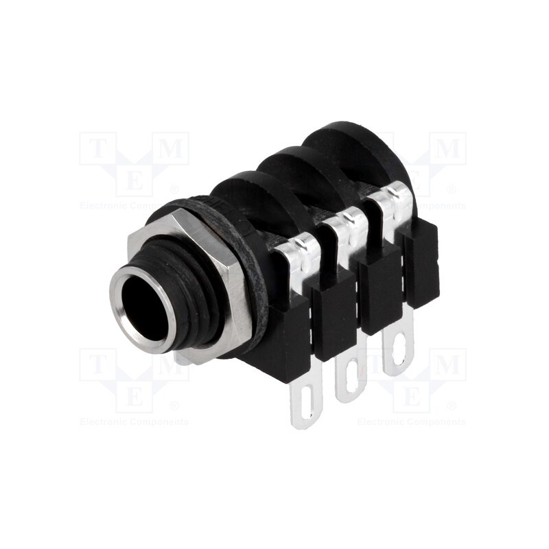 1 pcs x AMPHENOL - ACJS-MHS - Socket, Jack 6,3mm, female, stereo,with double switch, ways: 3