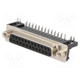 1 pcs x CONNFLY - DS1037-25FNAKT74-OCC - D-Sub, PIN: 25, socket, female, angled 90°, THT, UNC 4-40, 5A, 15mΩ