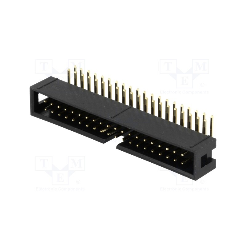 1 pcs x Amphenol Communications Solutions - T821140A1R100CEU - Socket, IDC, male, PIN: 40, angled 90°, THT, gold-plated, 2.54mm