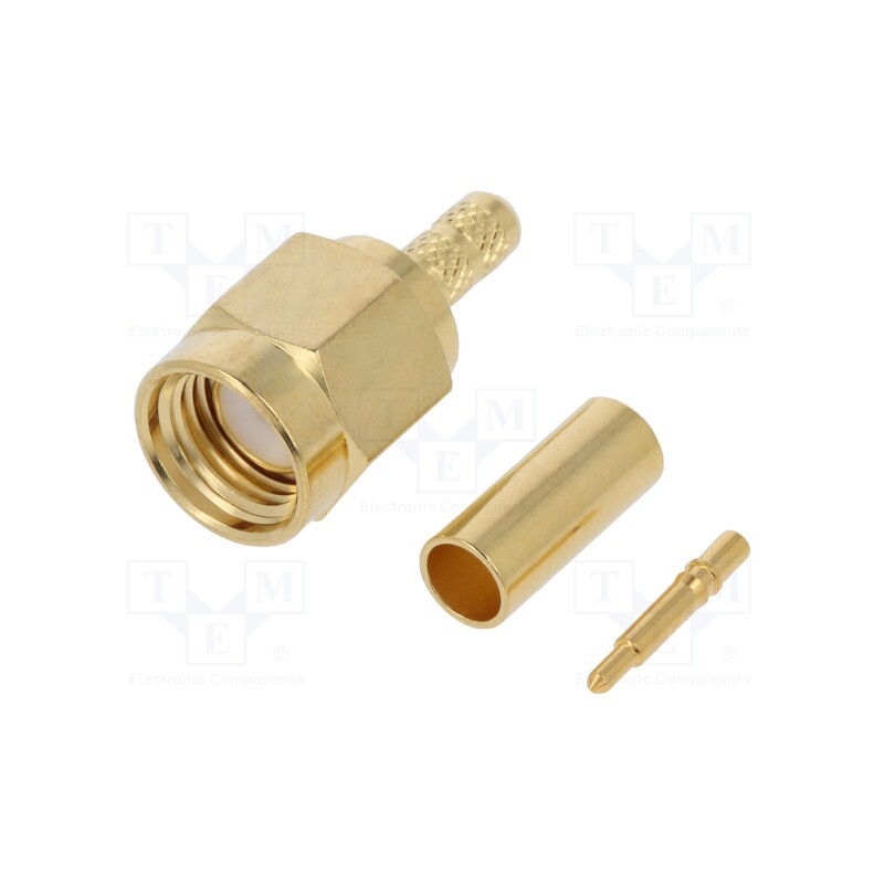1 pcs x ADAM TECH - RF2-02B-T-02-50-G - Plug, SMA, male, straight, LMR100,RG174,RG316, crimped, for cable