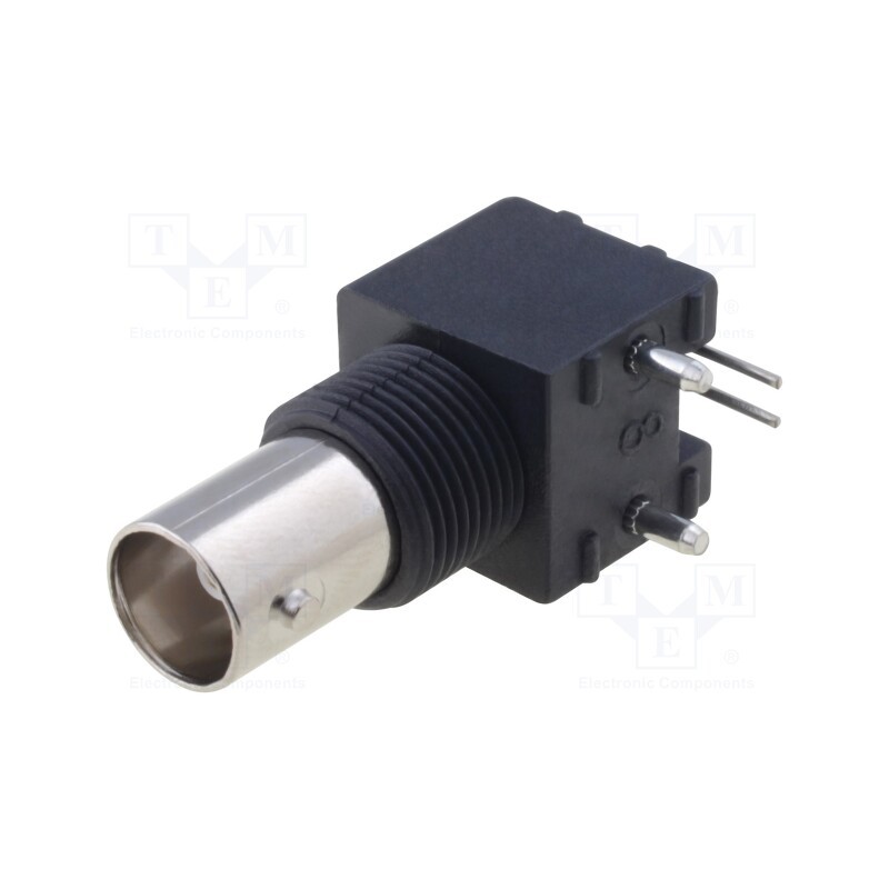 1 pcs x ADAM TECH - RF1-01B-D-00-75 - Socket, BNC, female, insulated, angled 90°, 75Ω, THT, POM