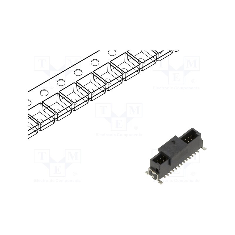 1 pcs x HARWIN - M55-7002642R - Connector: PCB to PCB, female, PIN: 12, 1.27mm, Archer Kontrol, SMT