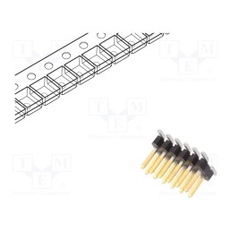 1 pcs x Amphenol Communications Solutions - 20021121-00012C4LF - Pin header, pin strips, Minitek127®, male, PIN: 12, vertical, S
