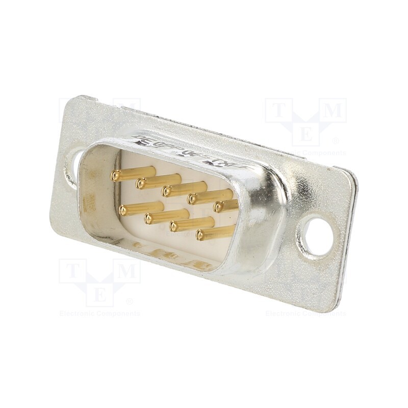 1 pcs x Amphenol Communications Solutions - DE09P065TXLF - D-Sub, PIN: 9, socket, male, for panel mounting, straight, 5A