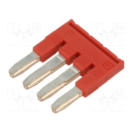1 pcs x PHOENIX CONTACT - 3030187 - Comb bridge, ways: 4, red, Width: 5mm, UL94V-0