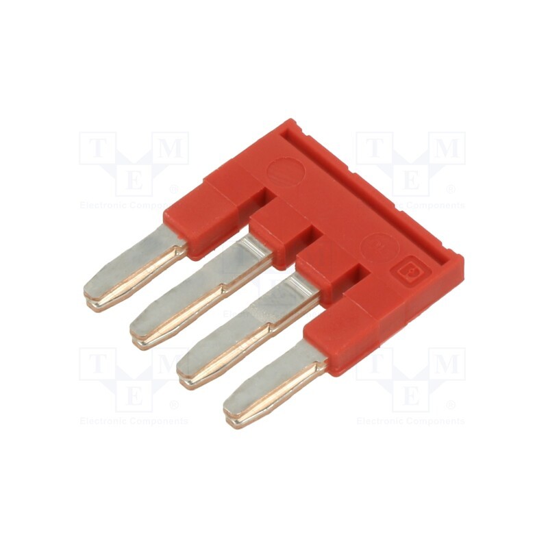 1 pcs x PHOENIX CONTACT - 3030187 - Comb bridge, ways: 4, red, Width: 5mm, UL94V-0