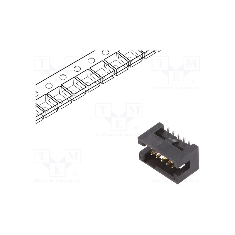 1 pcs x Amphenol Communications Solutions - 20021221-00010C4LF - Socket, IDC, Minitek127®, male, PIN: 10, vertical, 1.27mm, SMT,
