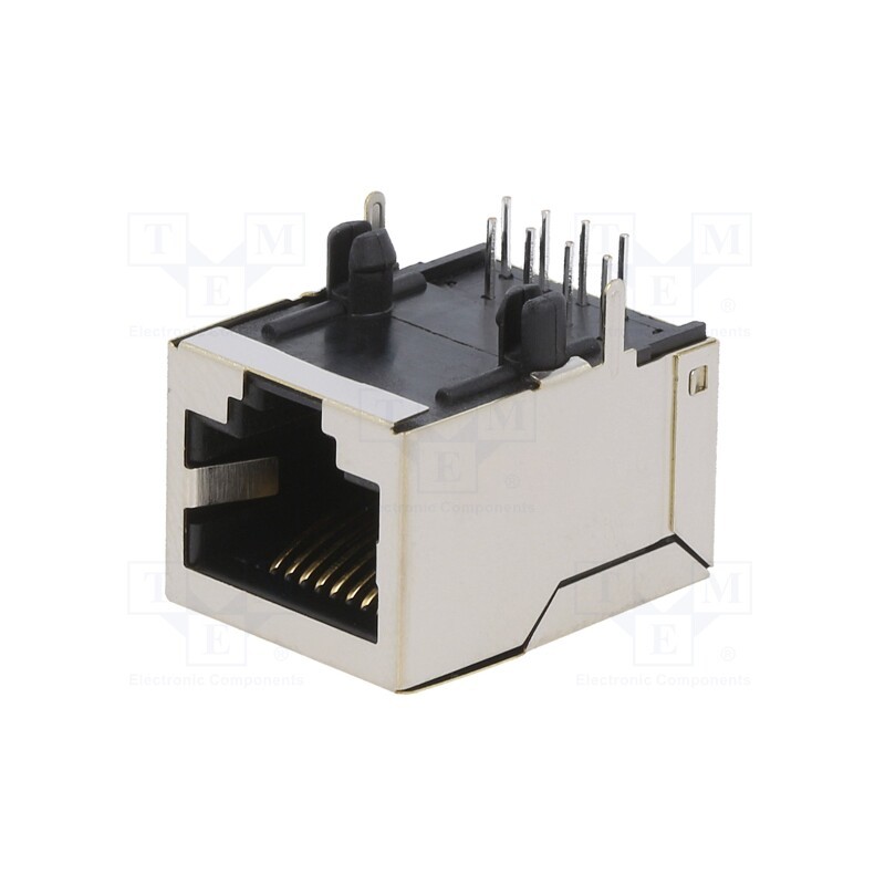 1 pcs x ENCITECH - RJJS-108-142-E9H-011 - Socket, RJ45, PIN: 8, Cat: 5, shielded, Layout: 8p8c, THT, angled