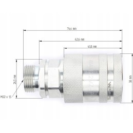 Euro push pull hydraulic quick connector m22x1 5