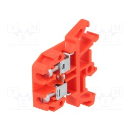 1 pcs x POKu00d3J - A11-0107 - Splice terminal: rail, 0.5÷4mm2, ways: 1, terminals: 2, red, 690V