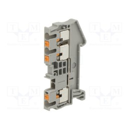 1 pcs x PHOENIX CONTACT - 3209549 - Splice terminal: rail, 0.14÷4mm2, ways: 1, terminals: 3, grey, PT