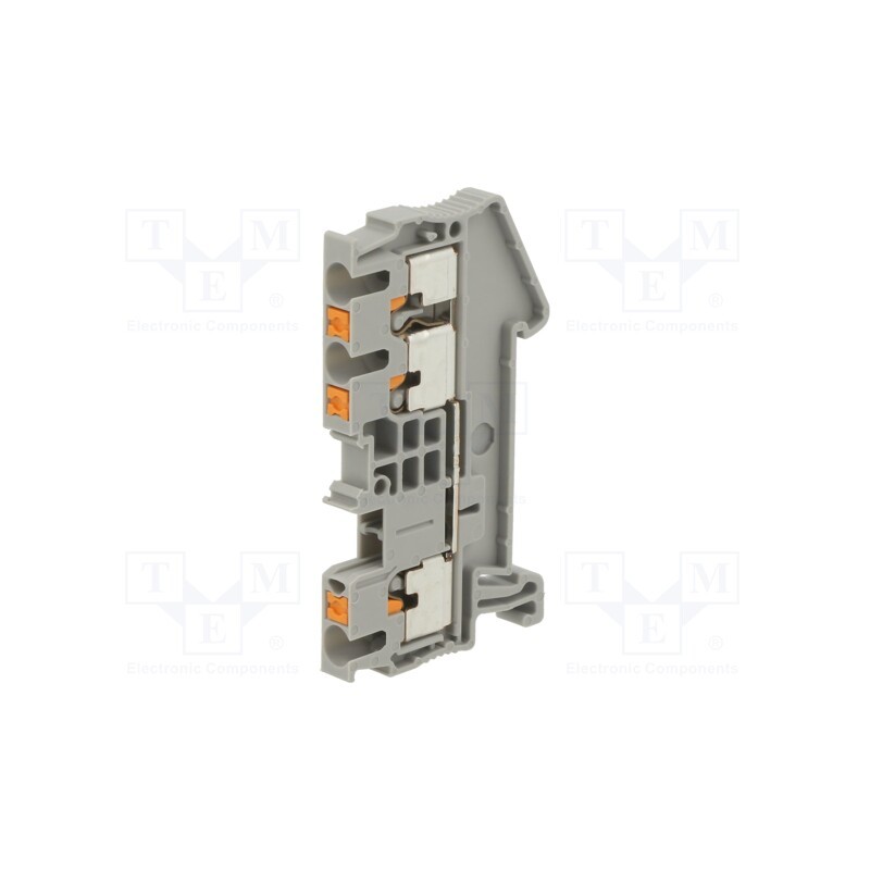 1 pcs x PHOENIX CONTACT - 3209549 - Splice terminal: rail, 0.14÷4mm2, ways: 1, terminals: 3, grey, PT