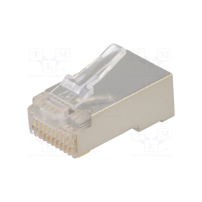 1 pcs x LUMBERG - P 303 S - Plug, RJ50, PIN: 10, shielded, gold-plated, Layout: 10p10c, IDC