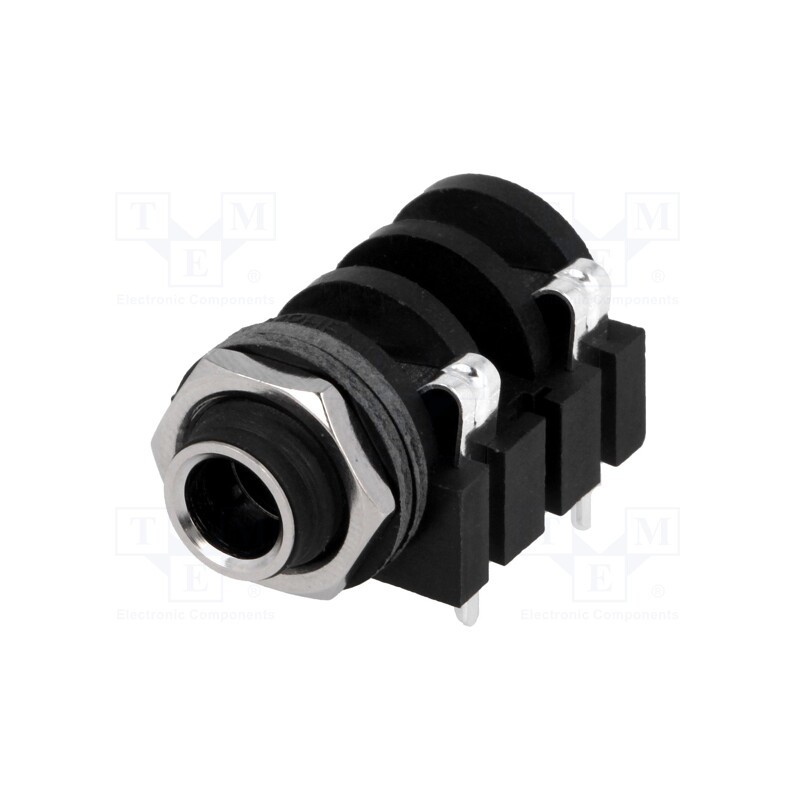 1 pcs x AMPHENOL - ACJM-MH - Socket, Jack 6,3mm, female, mono, ways: 2, angled 90°, THT, tinned