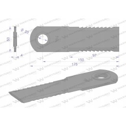 Rotary knife straw chopper 173x50x4mm 20