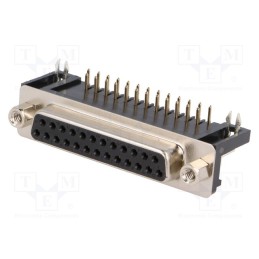 1 pcs x CONNFLY - DS1037-01-25FNAKSI74 - D-Sub, PIN: 25, socket, female, angled 90°, THT, UNC 4-40, -55÷105°C
