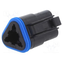 1 pcs x BULGIN - PX0100S03BK - Connector: wire-wire, PX0, female, plug, for cable, PIN: 3, black