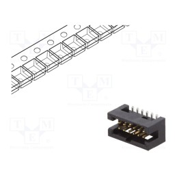 1 pcs x Amphenol Communications Solutions - 20021221-00012C4LF - Socket, IDC, Minitek127®, male, PIN: 12, vertical, 1.27mm, SMT,