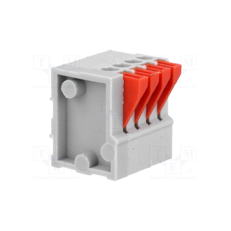 1 pcs x NINIGI - AC141R-04P-2.54-GRAY - PCB terminal block, angled 90°, 2.54mm, ways: 4, on PCBs, 0.5mm2