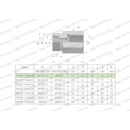 Metric differential sleeve m12x1 5 06lxm10x1 2pcs